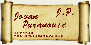 Jovan Puranović vizit kartica